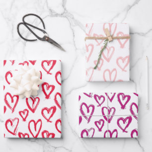 Modern Hearts  Wrapping Paper Sheet