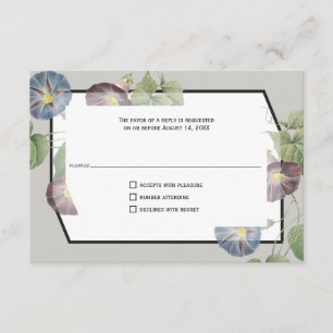 Modern Heirloom Morning Glory Reply RSVP Card
