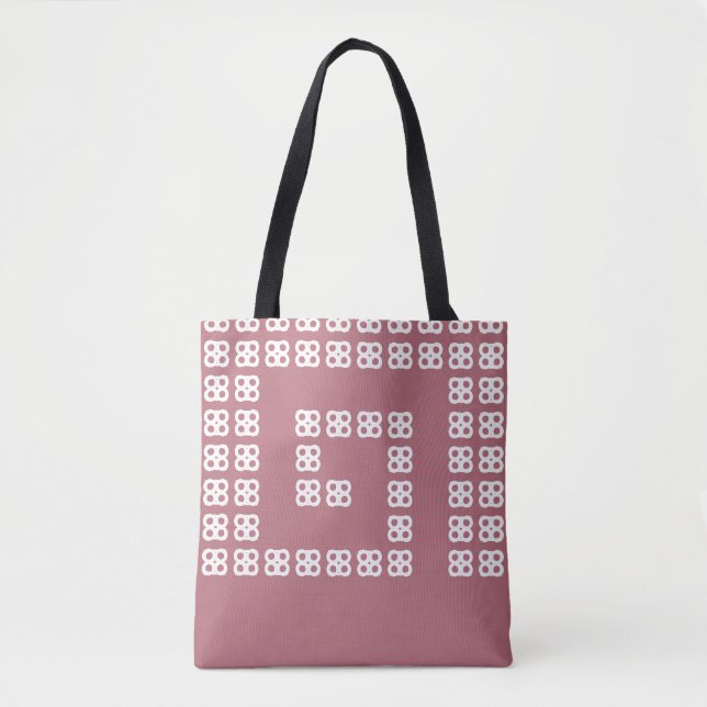 Modern helicoidal abstract design on rose gold tote bag (Front)