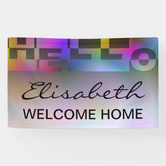 Modern HELLO Banner + your backgr. & ideas (Horizontal)