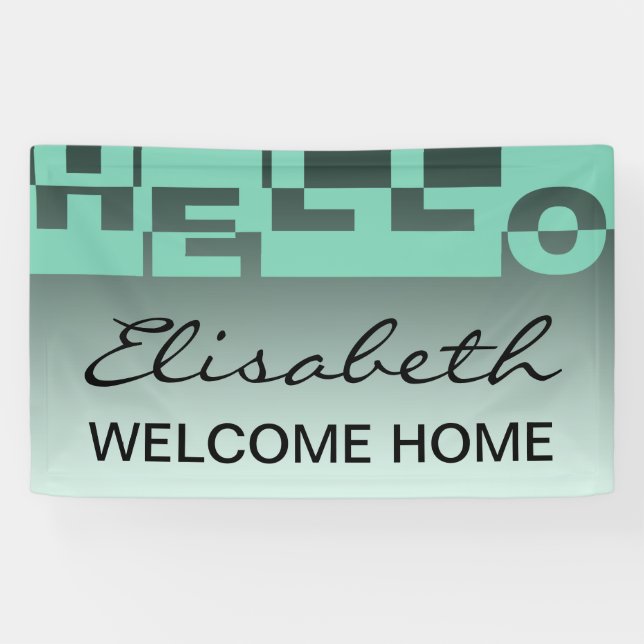 Modern HELLO Banner + your backgr. & ideas (Horizontal)