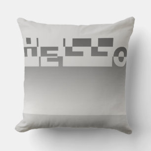 Modern HELLO Banner + your backgr. & ideas Cushion