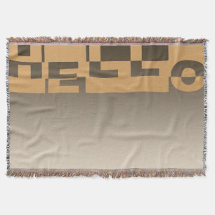 Modern HELLO Banner + your backgr. & ideas Throw Blanket