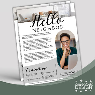Modern Hello Neighbour Real Estate Agent Advert Flyer