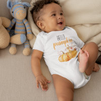 Modern Hello Pumpkin Orange Pumpkin With Flowers