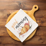 Modern Hello Pumpkin Orange Pumpkin With Flowers Tea Towel<br><div class="desc">Best Gift For Your Friends And Family,  Personalised Thanksgiving Text With Autumn Colours. Happy Thanksgiving With Watercolor Pumpkins With Flowers . Ideas for decorate you home on Thanksgiving</div>