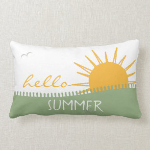 Modern Hello Summer Sunshine Lumbar Cushion