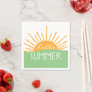 Modern Hello Summer Sunshine Napkin