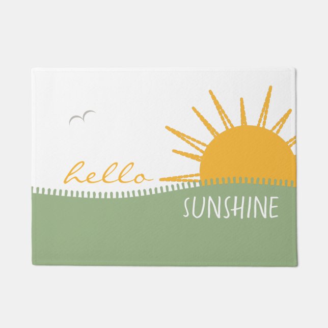 Modern Hello Sunshine Welcome Doormat (Front)