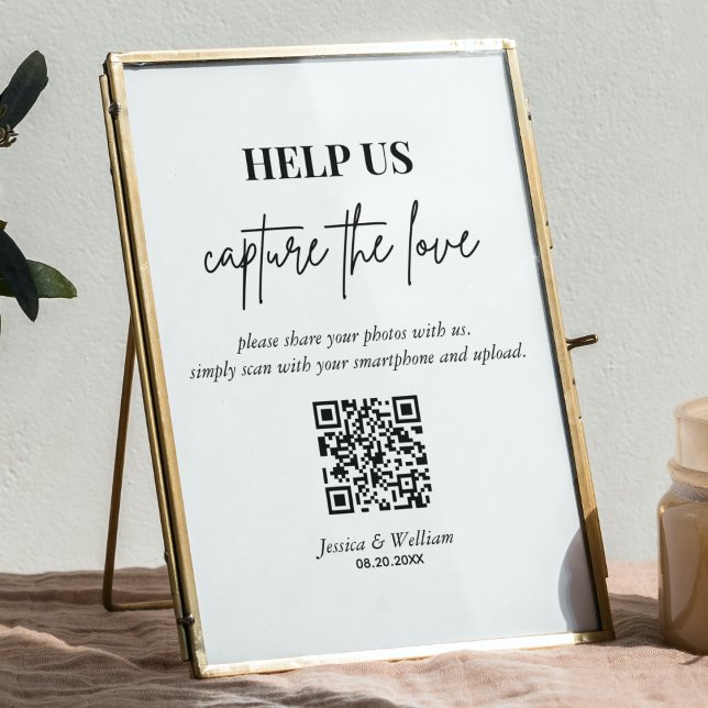Modern Help us Capture The Love Qr Code Sign (Creator Uploaded)
