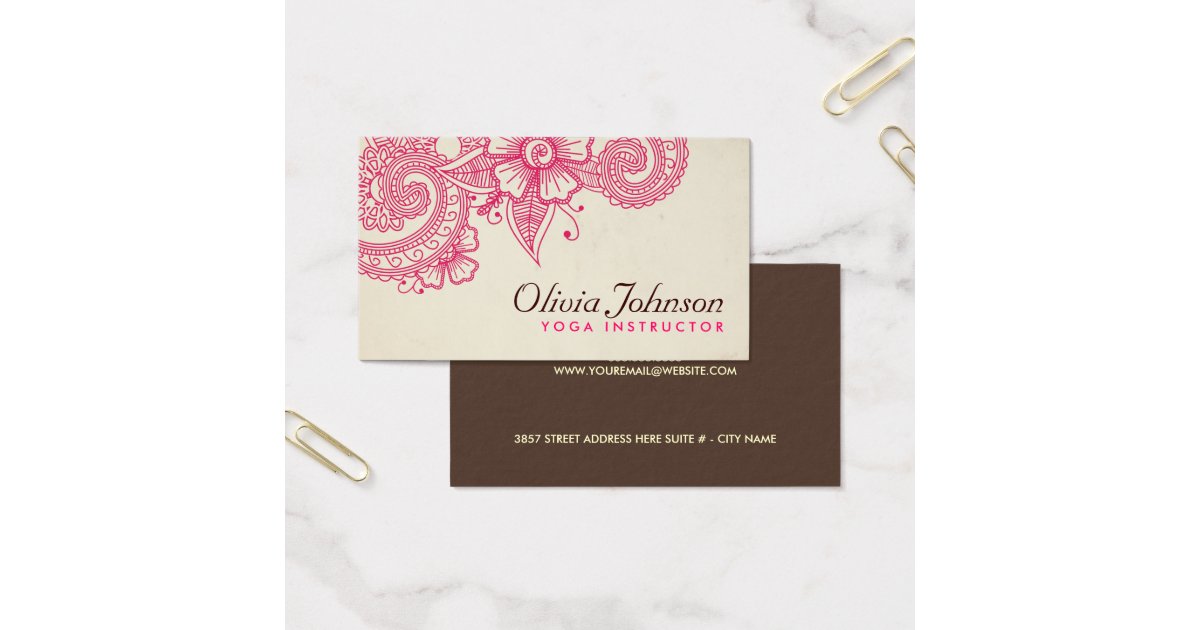Modern Henna Design Business Cards Zazzle