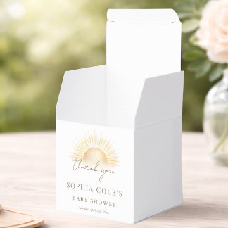 Modern Here Comes The Son Baby Shower Thank You Favour Box