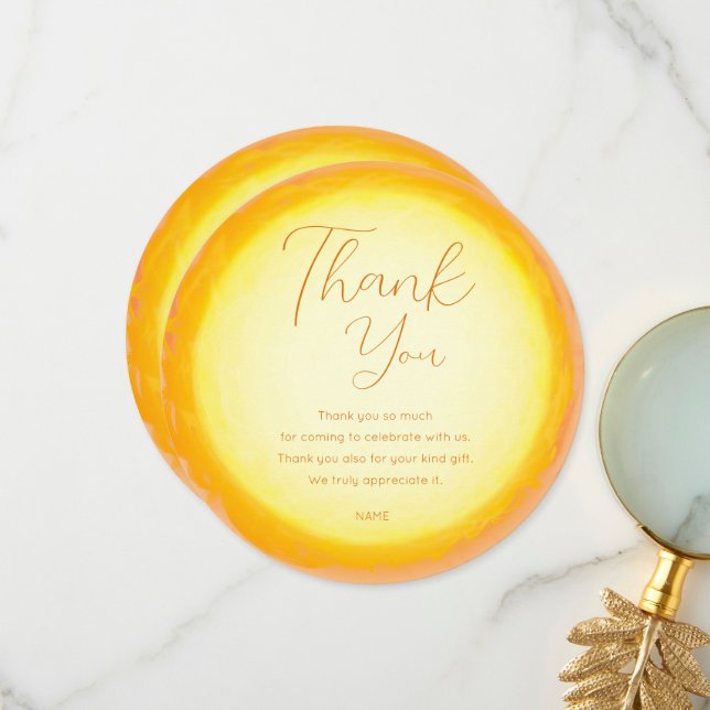 Modern here comes the son boy baby shower thank you card (Front/Back In Situ)