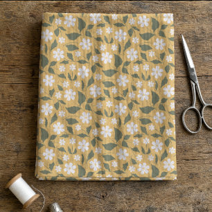 Modern Heritage Daisy Butterscotch & Green Floral Fabric