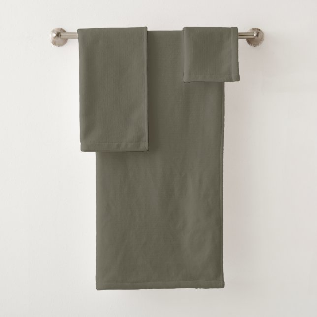 Modern Heritage Solid Charcoal Olive Bath Towel Set (Insitu)