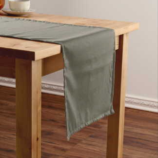 Modern Heritage Solid Charcoal Olive Short Table Runner