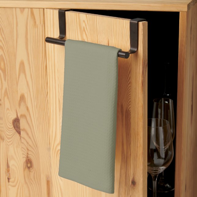 Modern Heritage Solid Deep Sage Tea Towel (Thirds Fold)