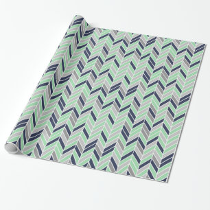 Modern Herringbone Chevron Geometric Pattern Wrapping Paper