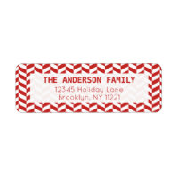 Modern Herringbone Chevron Red White Pattern