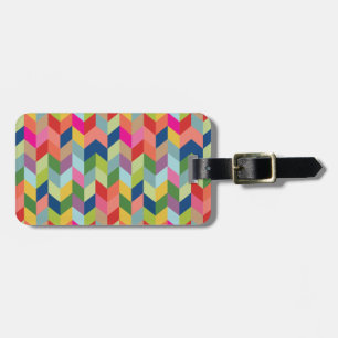 Modern Herringbone Pattern Luggage Tag