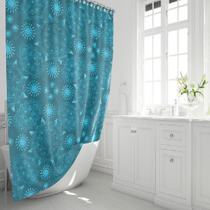 Modern hexa arctic ursidae mandala art shower curtain