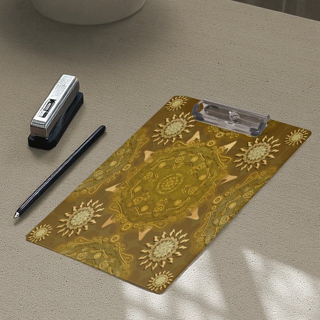 Modern hexa golden ursidae mandala art Clipboard (Creator Uploaded)