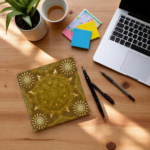 Modern hexa golden ursidae mandala art notebook