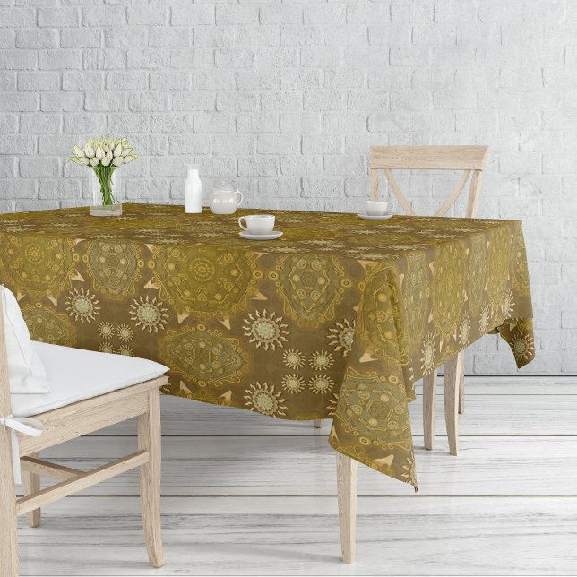 Modern hexa golden ursidae (the pattern) mandala tablecloth (Creator Uploaded)