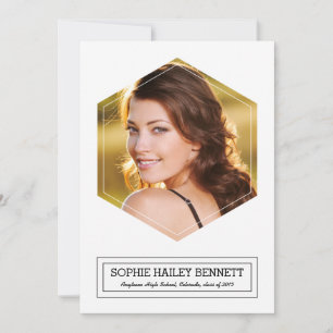 Modern Hexagon 1 Photo Graduation Announcement