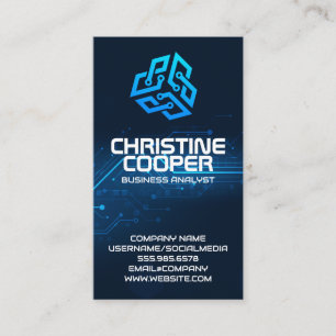 Modern Hexagon Tech Logo Business Card