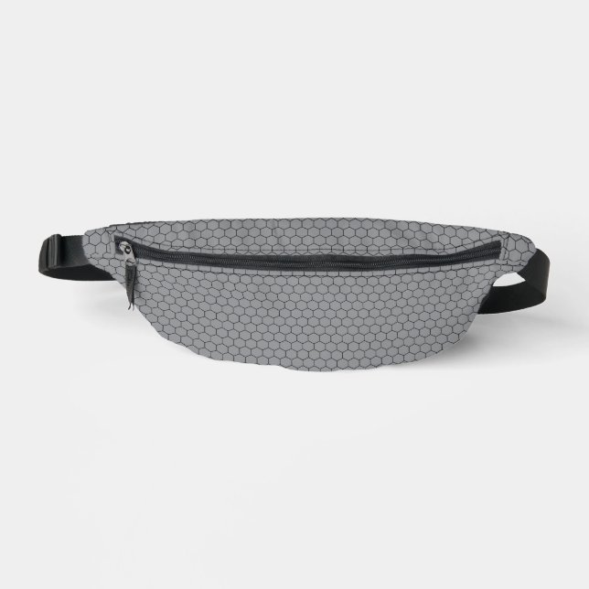Modern Hexagonal Grid Geometric Pattern Bum Bags (Front)