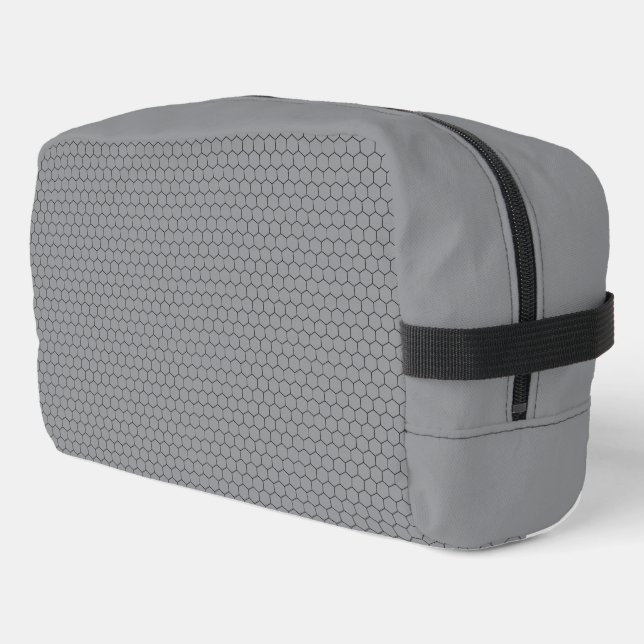 Modern Hexagonal Grid Geometric Pattern Dopp Kit (Left Corner)