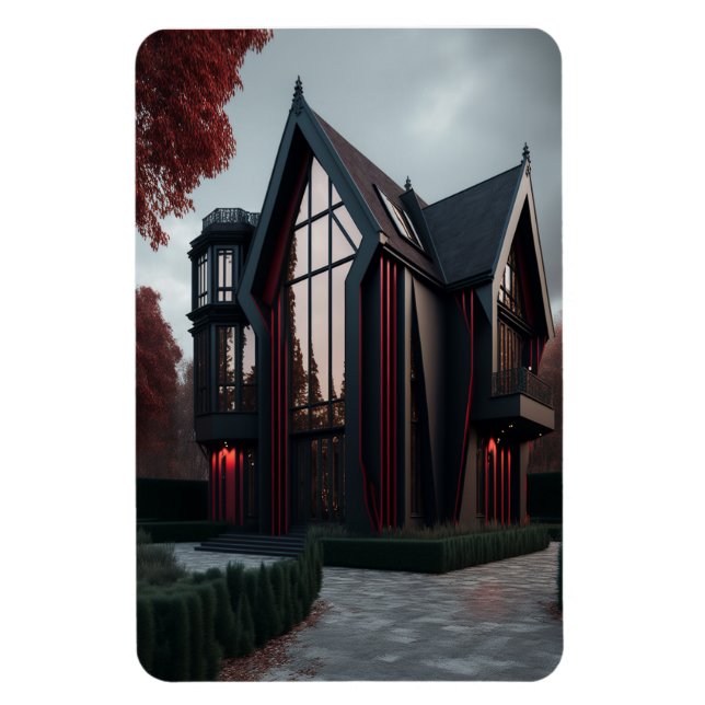 Modern Hi-Tech Gothic House Exterior Design. Magnet (Vertical)