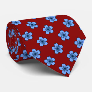 Modern Hibiscus Hawaiian Floral Two-Sided Printed Tie