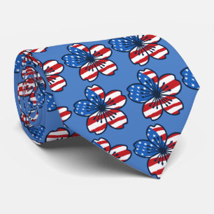 Modern Hibiscus USA Two-sided Printed Tie
