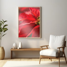 Modern High Poly Poinsettia | Botanical Wall Art