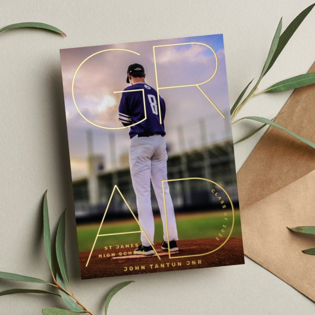 Modern High School GRAD Photo Gold Announcement (Creator Uploaded)