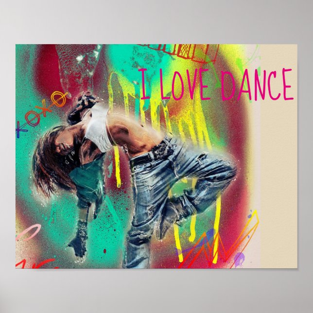 Modern hip hop dancer teenage girl  room poster (Front)