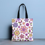 Modern Hippie Floral Pattern | Botanical Tote Bag<br><div class="desc">This modern design features a variety of fun floral elements.
 #modern #hippie #floral #flowers #botanical #trendy #trending #style #stylish #design #designer #blooms #blossoms #popular #fashion #fashionable #home #office #work #school #gifts #pink #purple #yellow #green #white #girly #chic #tote #bags #accessories #totebags #handbags #beach #holidays #vacation</div>