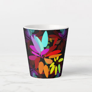 Modern Hippie Psychedelic Style Rainbow Colours Latte Mug