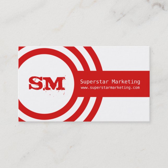Modern Hipster Business Card, Red Card (Front)