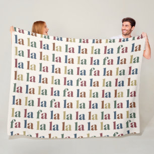 Modern Hipster Christmas Fa La La Holiday Fleece Blanket