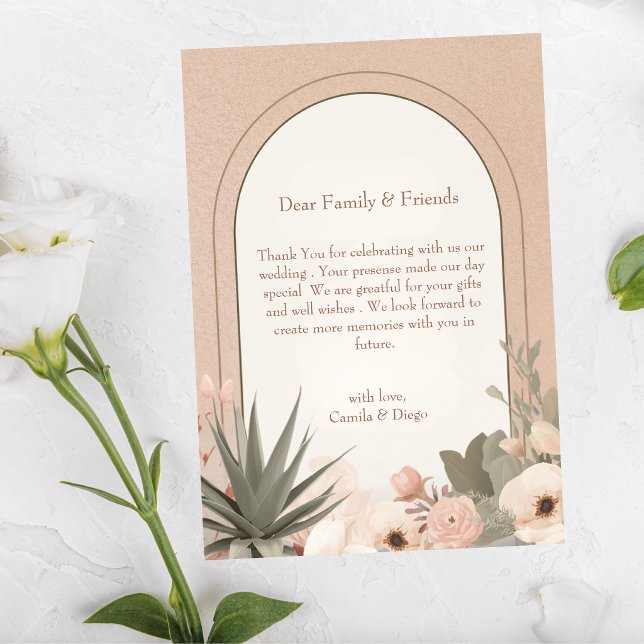 Modern Hispanic Botanical Wedding Thank You Card (Creator Uploaded)