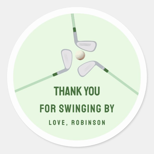 Modern Hole in One Par-tee golf Birthday  Classic Round Sticker (Front)