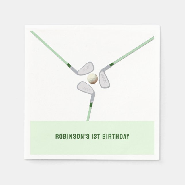 Modern Hole in One Par-tee golf Birthday  Napkin (Front)