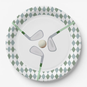 Modern Hole in One Par-tee golf Birthday  Paper Plate