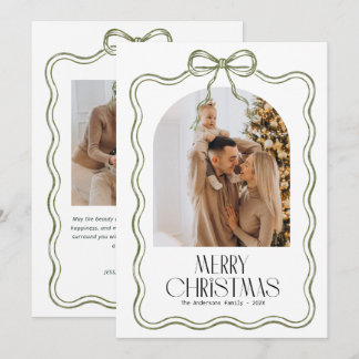 Modern Holiay frame Photo Merry Christmas Card