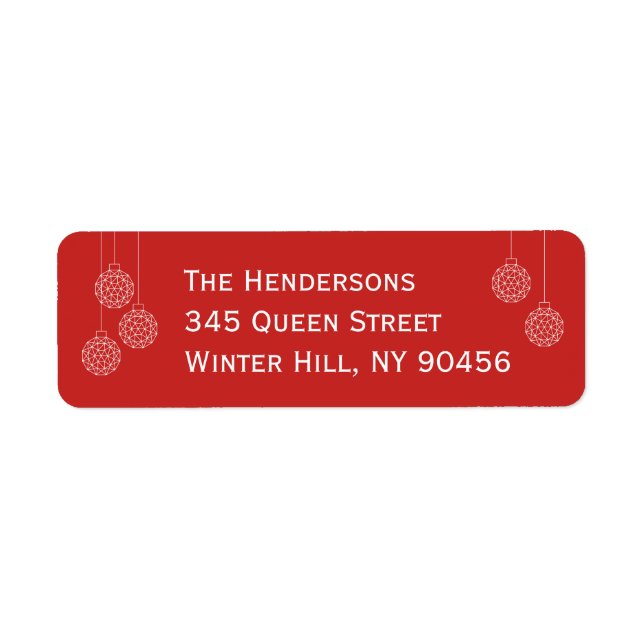 Modern Holiday Address Label - red Return Address Label (Front)