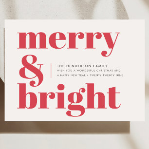 Modern Holiday Card Merry & Bright Christmas