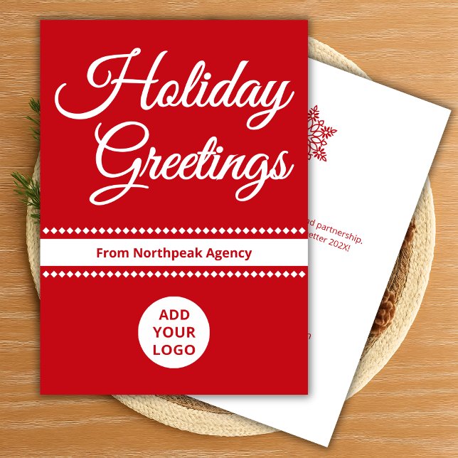 Modern Holiday Card | Upload Logo & Message (Creator Uploaded)